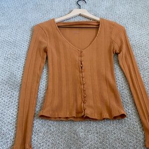 Burnt orange long sleeve blouse